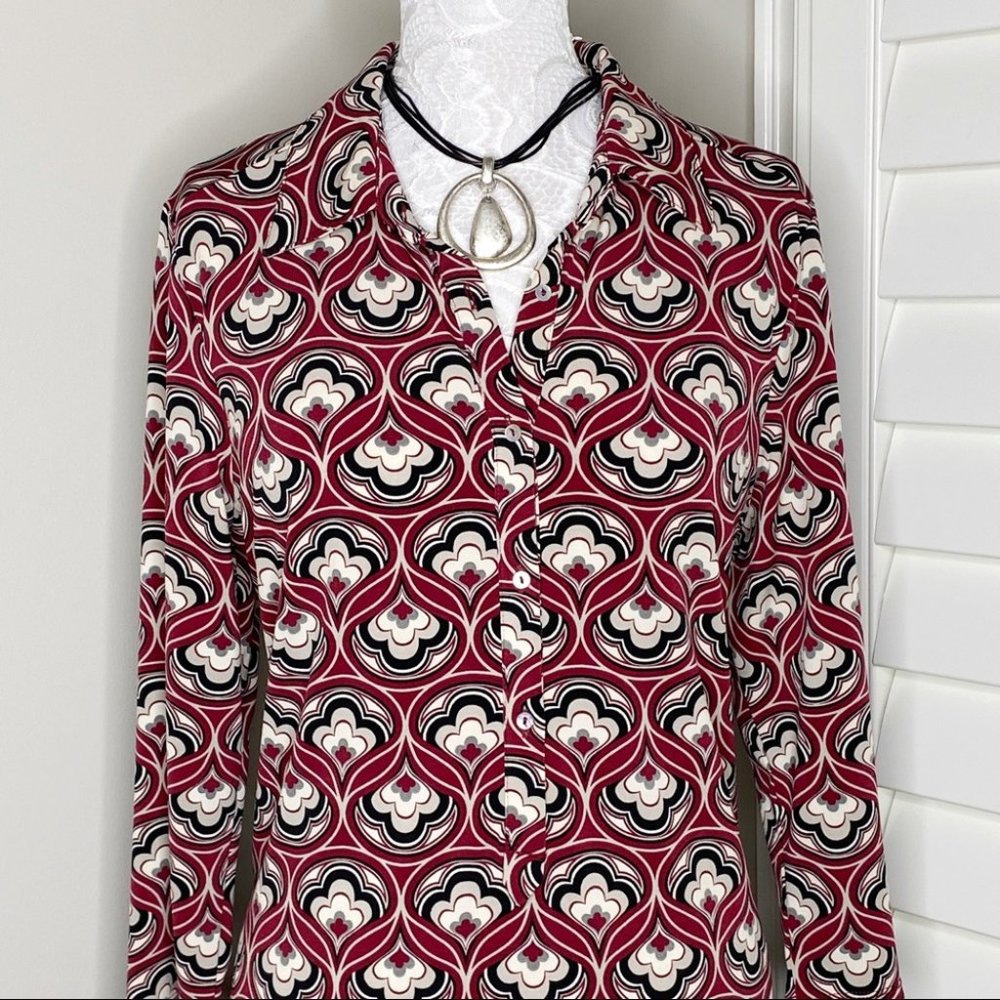 Max Studio Burgundy Print Dress Size L